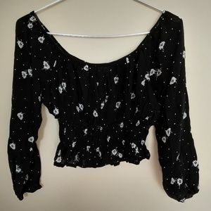 Cropped Off-The-Shoulder Shirt